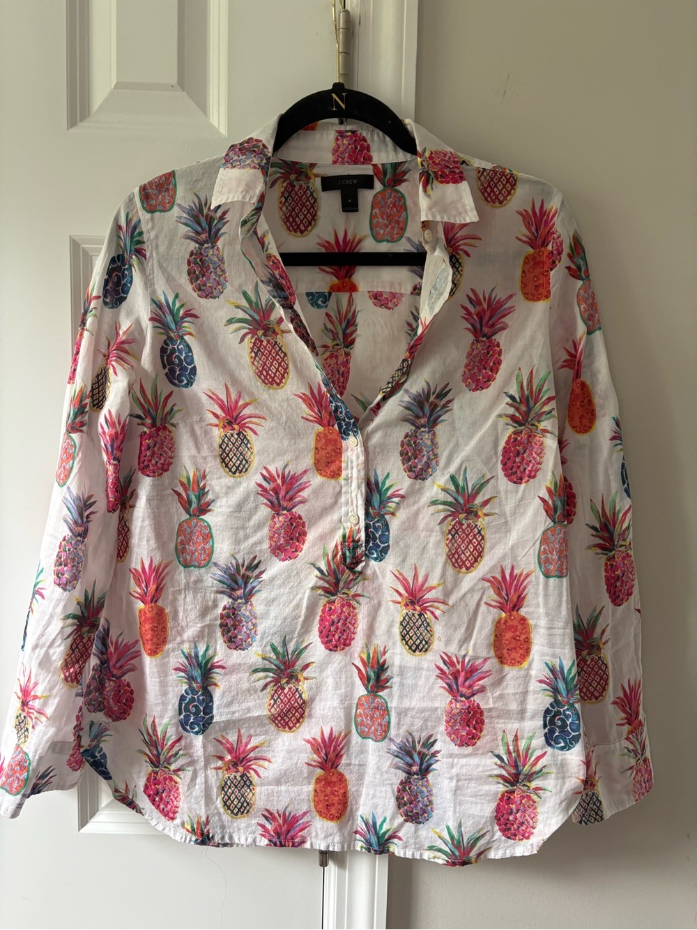 J Crew Pineapple Popover Top - Picture 3 of 9